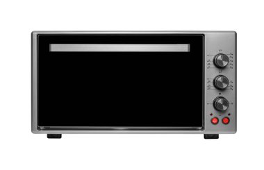 Beyaz arkaplanda izole edilmiş elektrikli fırın.