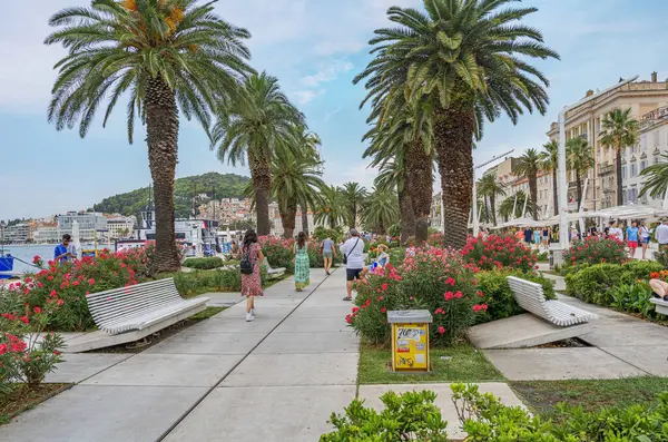 Split, Hırvatistan - 25 Temmuz 2023: Yazın Split tatil beldesinin seti.