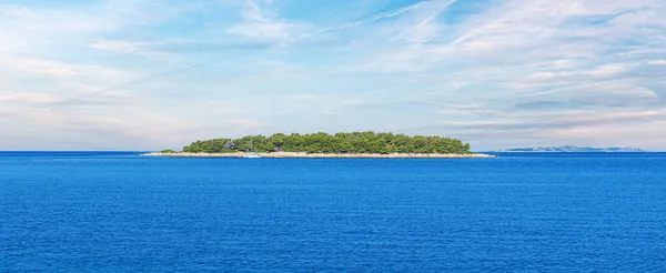 Mar Adriático Croácia Vista Aérea Ilha Mediterrânea Aconchegante — Fotografia de Stock