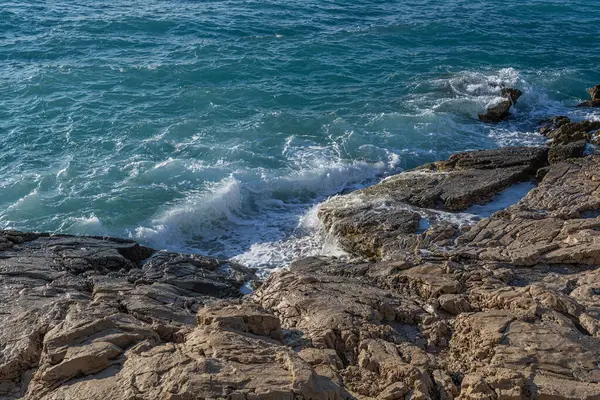 Przylądek Morski Lato Ciepłe Adriatyk Morze Błękitne Niebo — Zdjęcie stockowe