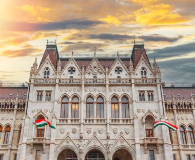 Parliament building in Budapest. Hungary. The building of the Hungarian Parliament is located on the banks of the Danube River, in the center of Budapest.