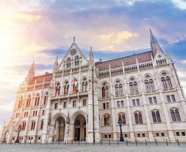 Parliament building in Budapest. Hungary. The building of the Hungarian Parliament is located on the banks of the Danube River, in the center of Budapest.