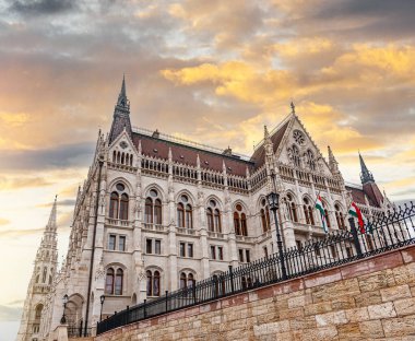Parliament building in Budapest. Hungary. The building of the Hungarian Parliament is located on the banks of the Danube River, in the center of Budapest.