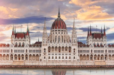 Parliament building in Budapest. Hungary. The building of the Hungarian Parliament is located on the banks of the Danube River, in the center of Budapest.