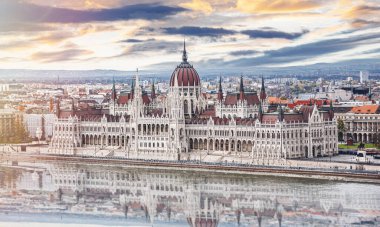 Parliament building in Budapest. Hungary. The building of the Hungarian Parliament is located on the banks of the Danube River, in the center of Budapest.