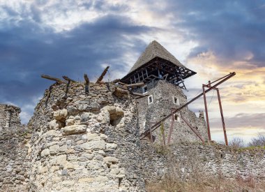 Nevitsky Kalesi 'nin kalıntıları. Uzhgorod, Ukrayna