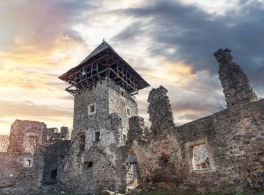 Nevitsky Kalesi 'nin kalıntıları. Uzhgorod Ukrayna