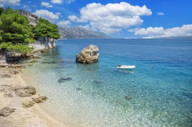 Brela Makarska Riviera beach muhteşem. Hırvatistan.