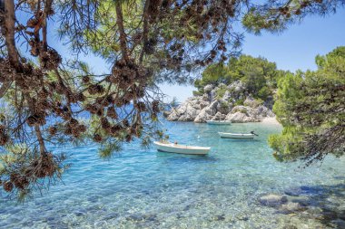 Brela Makarska Riviera beach muhteşem. Hırvatistan.