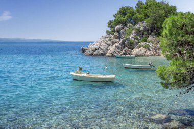 Brela Makarska Riviera beach muhteşem. Hırvatistan.