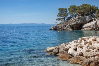 Brela Makarska Riviera beach muhteşem. Hırvatistan.