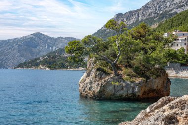 Brela Makarska Riviera beach muhteşem. Hırvatistan.