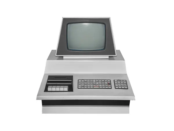 Old Computer Isolated White Background — Stock Photo, Image