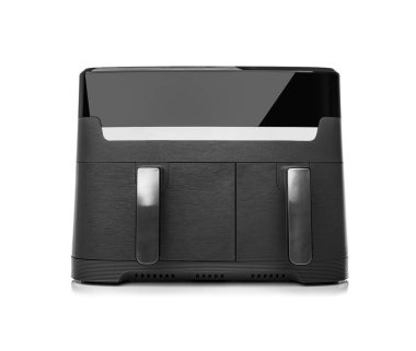 Air Fryer. Beyaz arkaplanda izole edilmiş hava ızgarası çoklu fırını.