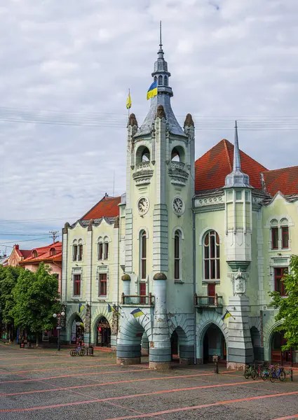 Mukachevo, Ukrayna - 13 Ağustos 2024: Mukachevo şehir merkezi, Transcarpathia, Ukrayna.
