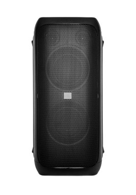 Beyaz arkaplanda büyük kablosuz ses hoparlörü izole edildi.