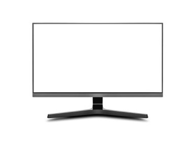 modern bilgisayar monitörü beyaz arkaplanda izole edildi.