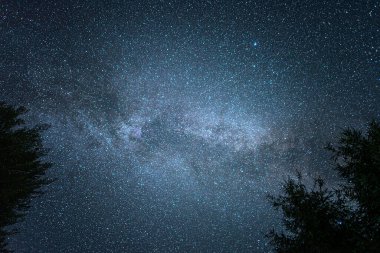 Yıldızlı gökyüzü. Güzel yıldızlı gökyüzü ile gece manzarası