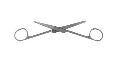 Beyaz arka planda paslanmaz çelik makas izole.