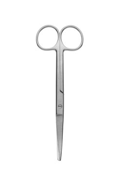 Beyaz arka planda paslanmaz çelik makas izole.