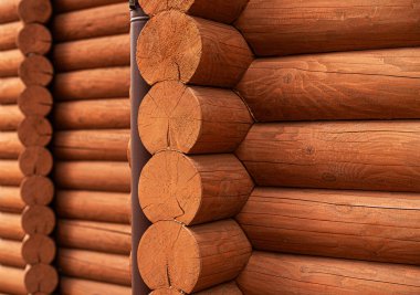 Bir ağaç evin duvarındaki elementler.