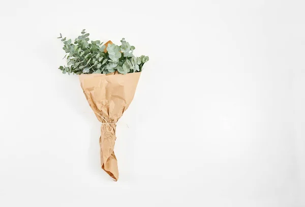 白いテーブルの上の植物の花瓶と隔離された背景装飾と新鮮な — ストック写真
