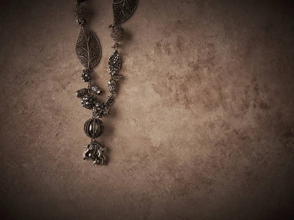 Elegant Jewelry Set Ring Necklace Earrings Diamonds Product Still Life — 图库照片