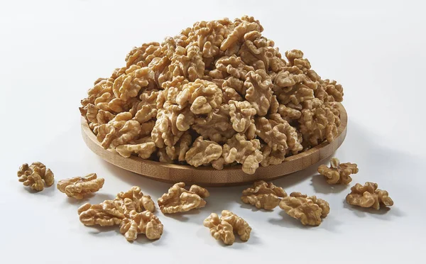 Köstliche Nüsse Und Erdnüsse Hintergrund Nahaufnahme Teller Stillleben — Stockfoto