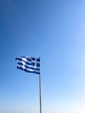 Yunanistan bayrağı ve gökyüzü geçmişi.