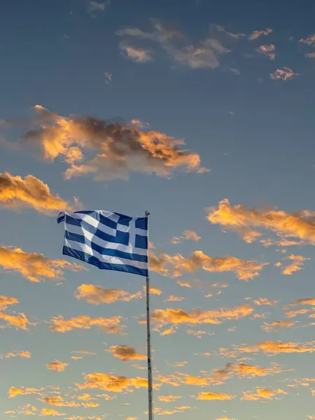 Kreikan Lipun Taivaan Tausta — kuvapankkivalokuva