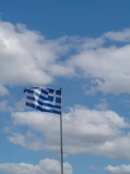 Kreikan Lipun Taivaan Tausta — kuvapankkivalokuva