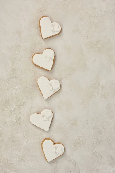 Srdce Cookies Zásnuby Svatební Organizace Stole Styl View — Stock fotografie