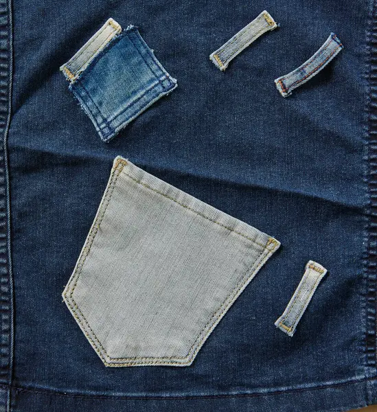 Piece Jeans Fabric Style — Stock Photo, Image