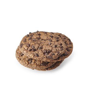 Çikolata tarzı izole edilmiş beyaz arka planı olan kurabiye..