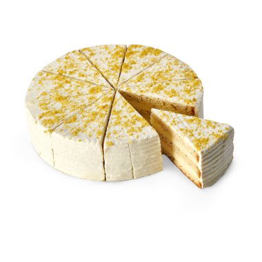 Pastalar beyaz arkaplanda izole edilmiş şekilde.