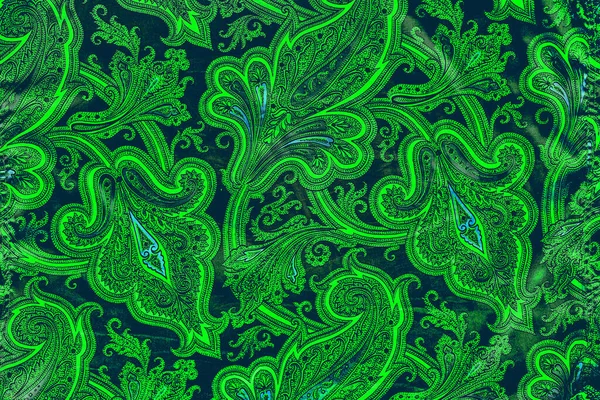 Leuchtend Grüne Fabelhafte Mystische Hintergrund Mit Bizarren Blättern Und Blumen — Stockfoto
