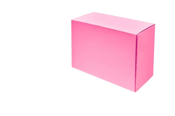 Рожева Порожня Коробка Упаковки Ізольована Білому — стокове фото