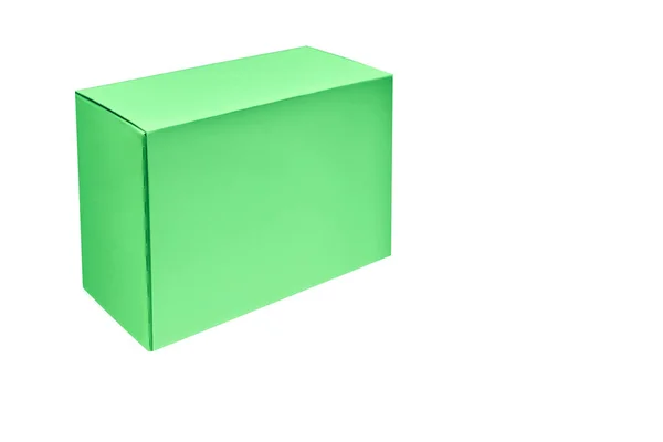 Зеленый Бланк Упаковка Изолирована Белом — стоковое фото
