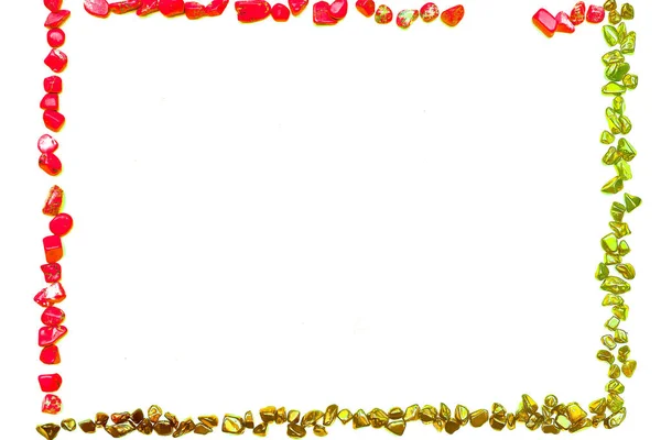 Weißer Raum Für Text Umrahmt Von Glänzenden Rot Grün Braunen — Stockfoto