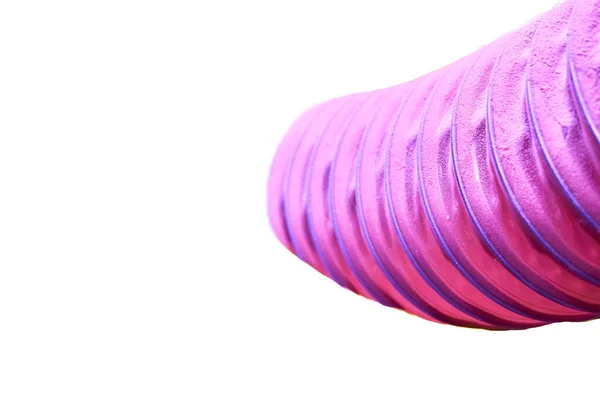 Розовая Гофрированная Труба Используется Прокладки Кабелей Сифона Изоляции Подключения — стоковое фото
