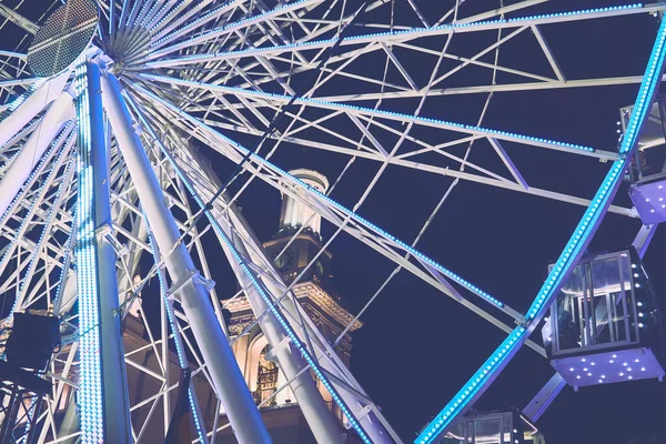 Carrossel Roda Gigante Feira Praça Noite Cidade — Fotografia de Stock