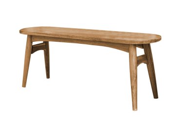 Wooden modern bench japanese style isolated on white background with clipping path.