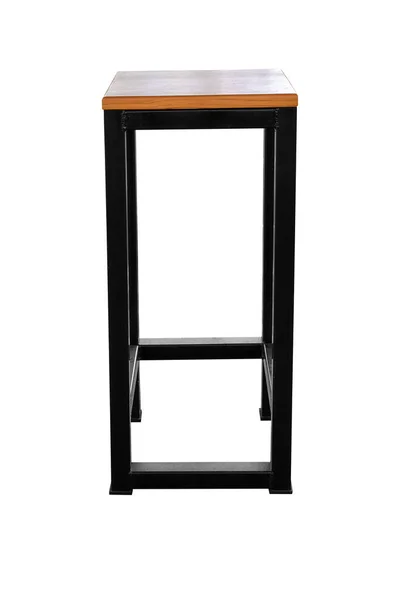 Drewniane Stalowe Nóżki Uproszczony Bar Krzesło Izolowane Białym Tle Praca — Zdjęcie stockowe
