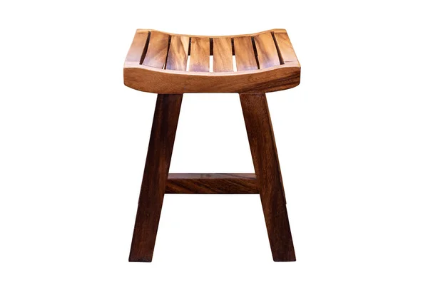 Hnědá Dřevěná Židle Izolované Bílém Pozadí Výstřižkem Cesta — Stock fotografie