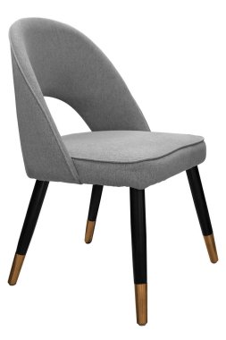 Kumaş yastıklı ahşap sandalye beyaza izole edilmiş, kırpma yolu ile çalışıyor..