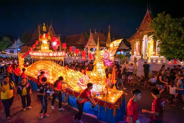 Luang Prabang Laos October 2019 Parade Lamp Lantern Festival End — Stok Foto