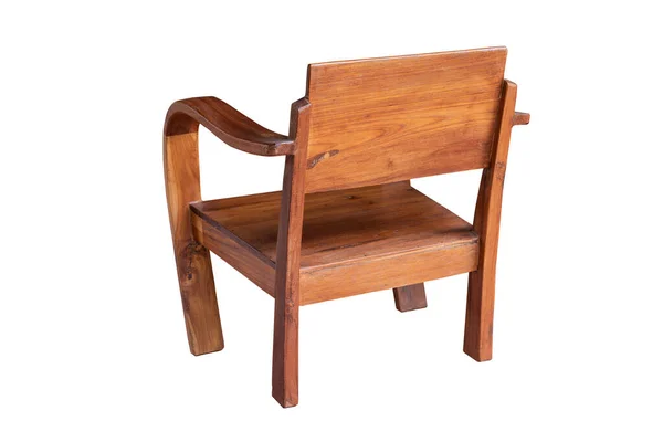Vintage Drewniany Fotel Izolowany Białym Tle Ścieżką Wycinania Widok Boku — Zdjęcie stockowe