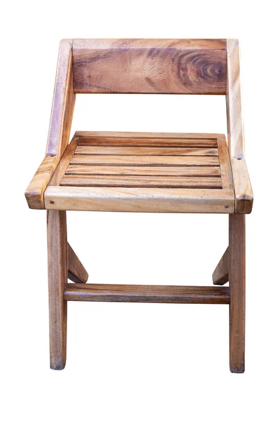 Cadeira Madeira Isolada Fundo Branco Com Caminho Recorte — Fotografia de Stock