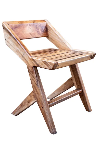 木制椅子 白色背景 有剪路 — 图库照片