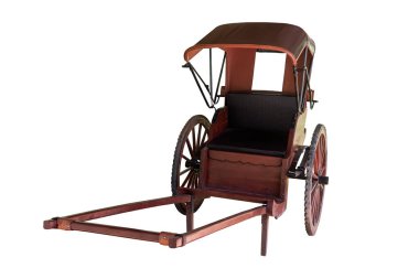 Asyalı Retro Rickshaw Çin stili beyaz arka planda izole edilmiş kırpma yolu ile çalışıyor